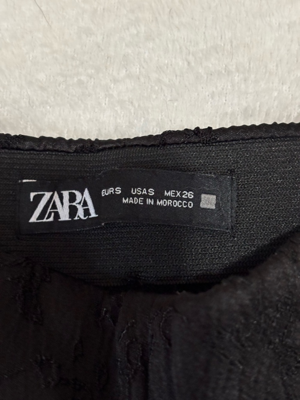 Zara Black Jacquard Wide-Leg Pants - Picture 4 of 4